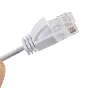 Warna Putih RJ45 CAT6A UTP Ekstra Ramping 500MHZ Jaringan Ethernet Lan Kabel Patch Ethernet