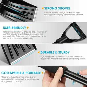 Navio Da China Neve Pá Manual Pusher 76-100cm Extensível Alumínio Pólo Plástico Lâmina Neve Pá - Product Image 5