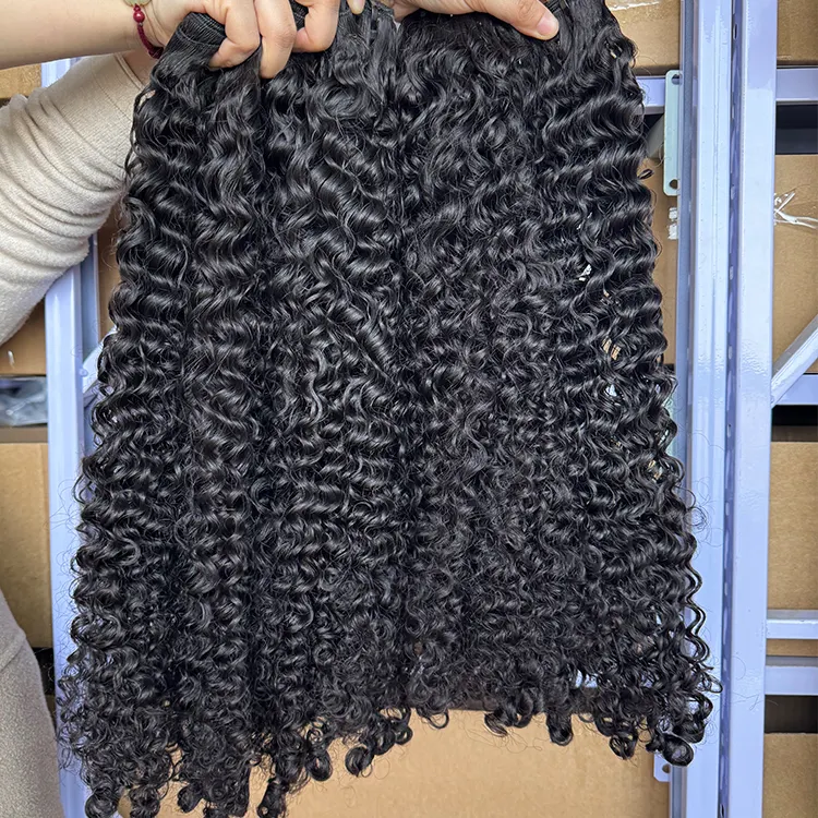 Envío Directo birmano rizado 100% crudo virgen vietnamita cabello humano birmano rizado paquetes de cabello proveedor