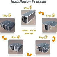 Bâtiment d'atelier préfabriqué en conteneur à grande porte, entrepôt d'accès aux machines, espace de stockage, maisons préfabriquées en conteneurs