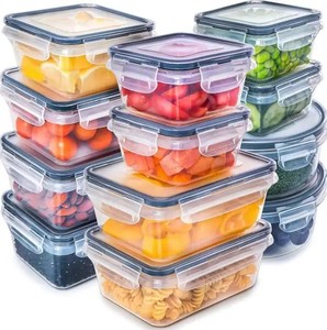 16 Pack set kitchen Refrigerator Plastic with Easy Snap Lids Food Storage Container Food Storage Container Plastic with Easy Lid