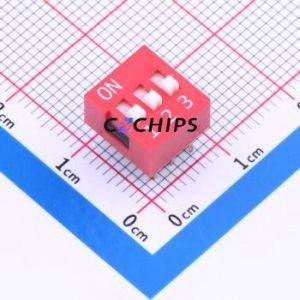 DS-03-R-T DIP Switch Through hole Component (THT) Switch Single Pole Single Throw 3 2.54mm 25mA - Product Image 1