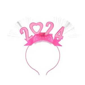 Neujahrs party Bar Glasfaser Stirnband Lumineszenz spielzeug Horn LED blinkendes Stirnband