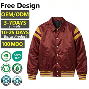 LEDUO Giacca Vintage Personalizzata di Alta Qualità per Uomo, Abbigliamento Streetwear in Raso, Vendita all'Ingrosso - Product Image 1