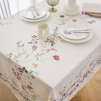 Nappe lavable intérieure et extérieure durable en tissu à ressort résistant aux éclaboussures pour tables rectangulaires, couvertures de table de pique-nique/patio