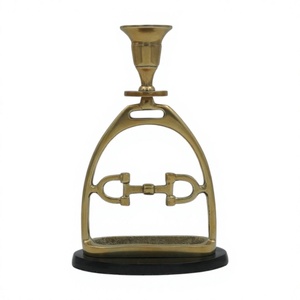 Artisanat Bougeoir En Métal Meilleure Vente Accessoires De Décoration De La Maison Artisanat Or Cheval Étrier Et Bit Style Chandelier Titulaire - Product Image 1