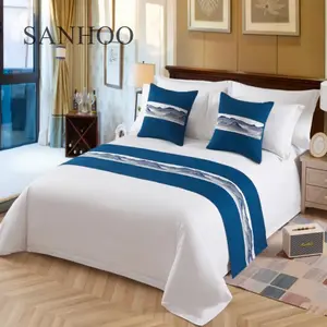 SANHOO Top Selling Natural Comfort 100% Cotton Bedsheets Sets Super King Size Bedding For Hotel