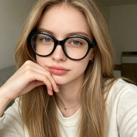 Lunettes de vue anti-lumière bleue élégantes pour femmes, monture ronde en métal TR90, couleurs tendance noir, gris, rouge écaille de tortue, pour usage quotidien