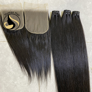 Mechones rectos de un solo donador, extensiones de cabello natural vietnamita con encaje transparente y doble estiramiento - Product Image 1