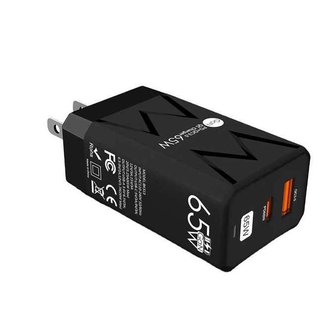 BK313 USB QC3.0+PD65W 65W GAN Fast Charger for Iphone Android Phone Laptop