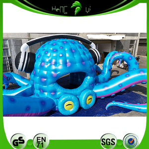 <span class=keywords><strong>Pieuvre</strong></span> gonflable bleue de grande taille de concert avec la cabine gonflable de poulpe d'écouteurs - Product Image 2