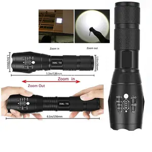 Outdoor Camping XML T6 Mini torch Linterna 1000 lumens 18650 Battery Powerful LED Rechargeable Zoomable Tactical Flashlight