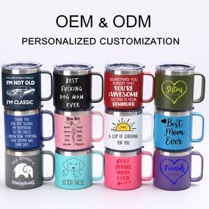 Vaso Térmico Personalizado de Acero Inoxidable de 12oz, 14oz, 16oz, 24oz, Taza de Café Aislada al Vacío para Camping, Viajes y Campamento con Asa - Product Image 6