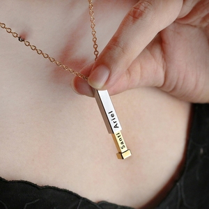 Collar de muñeca anidada con nombre personalizado con colgante telescópico oculto, regalo de joyería de moda de acero inoxidable grabado con láser 3D - Product Image 5