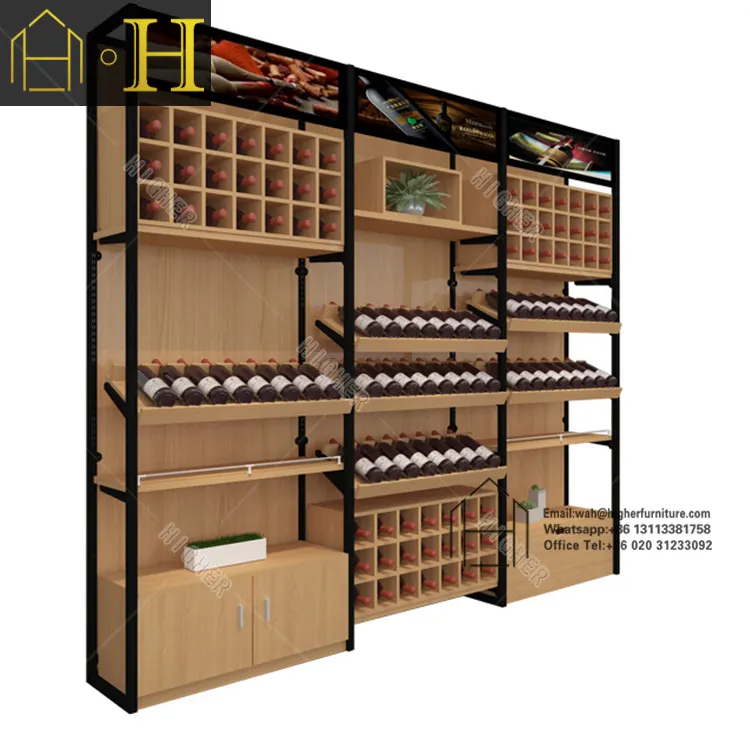 Retail shop shelving grocery convenience store supermarket rack wood iron shelves wooden gondola shop shelves