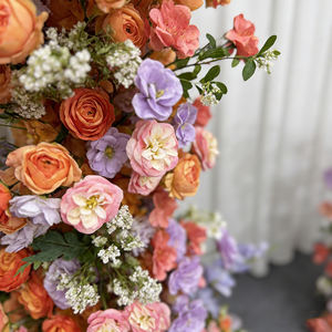 Arche florale en soie réaliste et éclatante, imperméable, écologique, couleur personnalisable, décorations de toile de fond de mariage en extérieur - Product Image 4