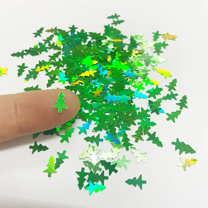Hengxin — paillettes holographiques pour arbre de noël, 12 couleurs, pour Art des ongles visqueuses, résine Slime, vente en gros