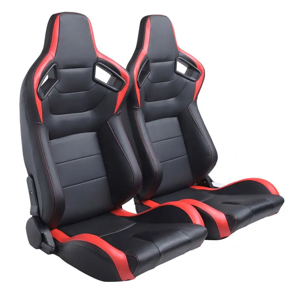 Modificación de asiento de coche Simulación de carreras Coche deportivo E-sports Seat PVC Cuero Ajustable Ventas directas de fábrica