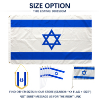 Drapeau d'Israël 3x5 pieds en polyester, impression recto, œillets en laiton, vente en gros drapeaux israéliens 3x5 90x150cm, drapeau de l'État d'Israël