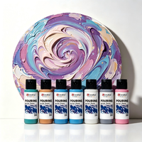 Kit de peinture acrylique non toxique pour coulage artistique, haute couvrance, pour étudiants, DIY, peinture acrylique métallique pour coulage sur toile, motif ours