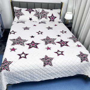 Custom Queen Quilted <strong>Bed</strong> <strong>Spread</strong> Cover Set Ultrasonic Polyester Filled Shams for Bedroom - Product Image 5