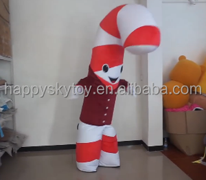 Divertido disfraz de Mascota de Navidad, bastón inflable personalizado y traje de bastón de caramelo para actuación de desfile y evento de Navidad - Product Image 4
