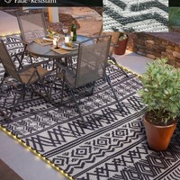 Tapis de camping personnalisé pour camping-car, en PP tissé, anti-âge et résistant à l'humidité, pour jardins, cours et pelouses