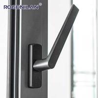Portes coulissantes en aluminium à rupture de pont thermique Rogenilan NFRC, résistantes aux ouragans, pour patio extérieur, avec 2 rails et grandes baies vitrées pour balcon.