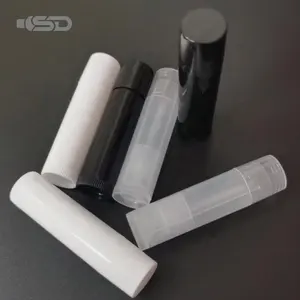 प्लास्टिक लिपस्टिक पैकेजिंग खाली लिप बाम ट्यूब 5 ग्राम प्लास्टिक खाली चप्पस्टिक ट्यूब सफेद प्लास्टिक खाली चैपस्टिक ट्यूब