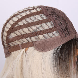 Модные парики в Европе и Америке градиент белого золота прямые волосы парик высокая температура шелк BOBO парик SM396 - Product Image 5