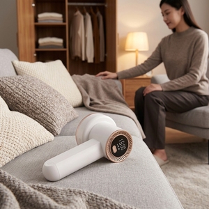 Rasoir anti-bouloches électrique rechargeable en plastique durable et portable <span class=keywords><strong>pour</strong></span> vêtements, avec écran LED et lames de rechange - Product Image 3