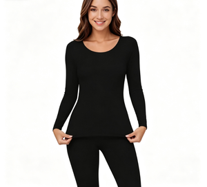 Conjuntos de lencería de lujo personalizados para mujer, pijamas térmicos largos de viscosa de bambú, fabricante de prendas de vestir para mujer - Product Image 1