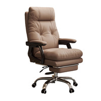 Chaise de bureau exécutive en cuir - Confortable pour les longues heures de travail, inclinable, ergonomique, réglable en hauteur, minimaliste