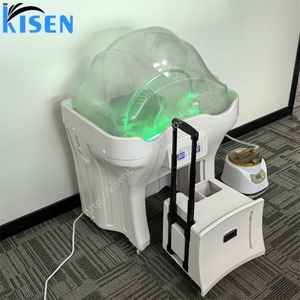 Lavacabezas Kisen Blanco de ABS, Duradero y Fácil de Limpiar, con Tanques de Calentamiento, Modelo Alto para Salón y Cama de Masajes - Product Image 4
