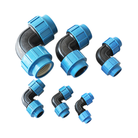 DN40 90 Coude PP Connecteurs rapides Raccords à compression haute pression pour plomberie domestique Coude 40MM avec filetage BSP pour tuyau HDPE