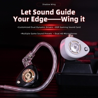 KZ-Shadow Wing Dual Dynamic Driver, effets sonores ambiantes haute résolution, microphone HD, écouteurs
