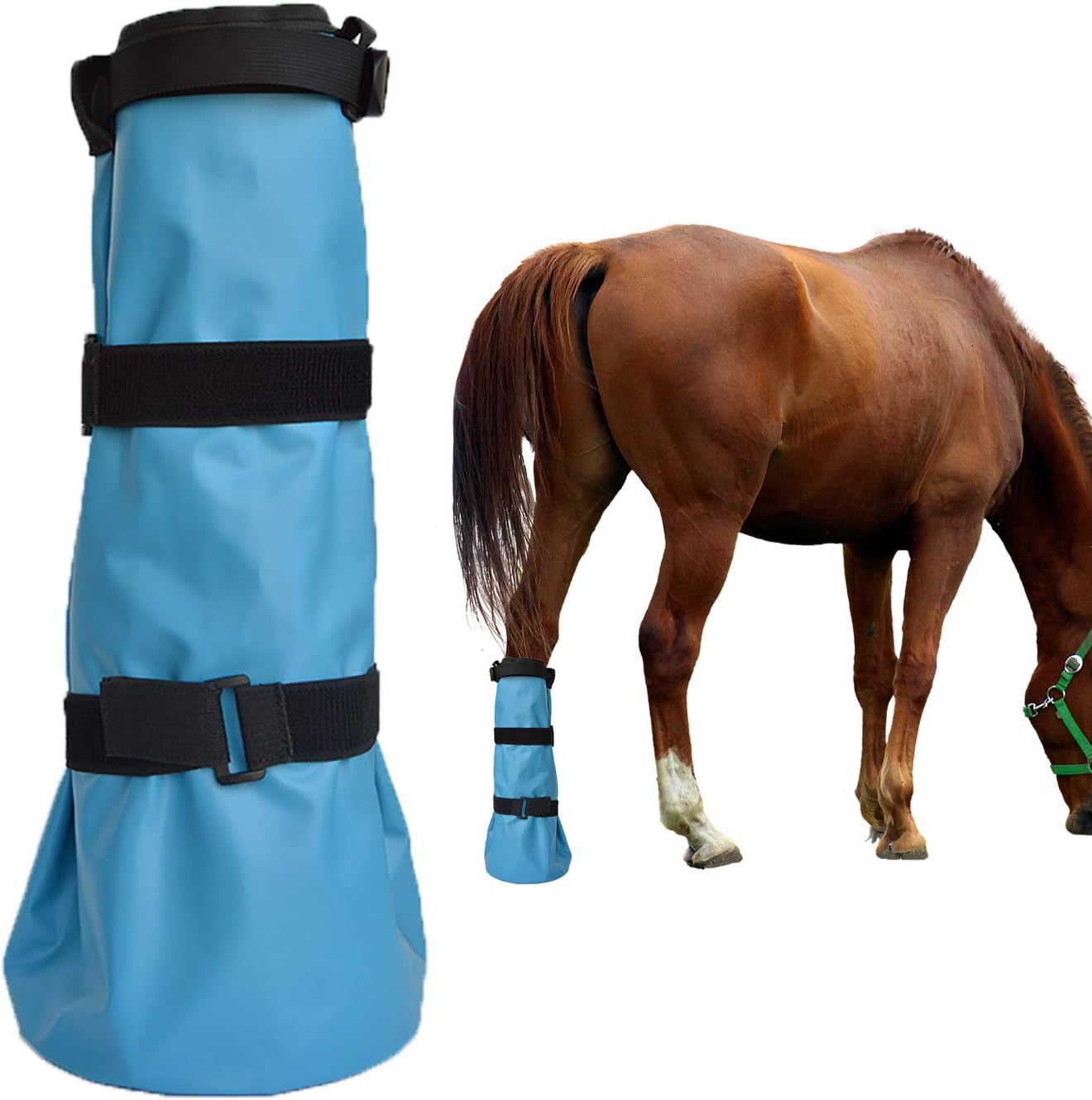 Bottes De Trempage Pour Sabots De Chevaux – Yeezo Grand Modèle Bleu Avec Coussin EVA
