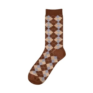Mid-Calf Women's Coffee Color Autumn Winter Warm Forest Style Japanese Retro Slouch Printed Polyester/Cotton Blend College <strong>Socks</strong> - Product Image 5