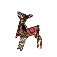 Guirlande lumineuse LED 3D motif renne de Noël blanc chaud, fil de cuivre, ruban lumineux, étanche IP44, commande manuelle, prise murale, extérieur