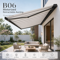 Auvent rétractable motorisé de luxe à cassette intégrale, imperméable, pour terrasse extérieure, protection solaire pour balcon avec commande LED par application à distance