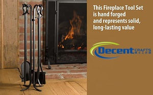 Juego de Herramientas de <span class=keywords><strong>chimenea</strong></span>, pinzas de hierro forjado a mano, pala, escoba, soporte, 5 piezas - Product Image 4