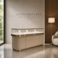 Vitrine de présentation de bijoux en verre trempé sur mesure, comptoir, meuble pour magasin de détail, vente en gros
