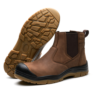 ZG L617-5 OEM stivali Chelsea da lavoro di sicurezza da <span class=keywords><strong>uomo</strong></span>, <span class=keywords><strong>scarpe</strong></span> Pull-On in acciaio con punta in pelle di cavallo pazzo resistenti all'olio per l'estate e l'autunno - Product Image 4