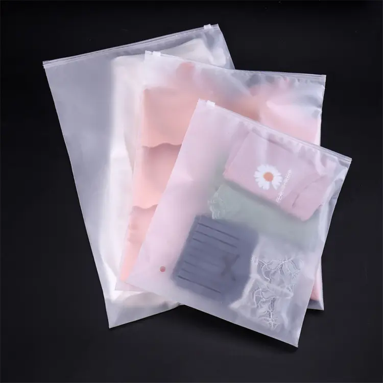 Eco friendly poly pe deslizante fecho de eva, plástico, bloqueio transparente, saco de embalagem para roupa íntima