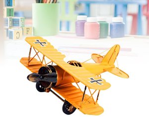 Mô Hình Máy Bay Cổ Điển Kim Loại Thủ Công Mỹ Nghệ Bằng Sắt Rèn Máy Bay Mặt Dây Chuyền <span class=keywords><strong>Biplane</strong></span> Đồ Chơi Sưu Tập Sắt Nghệ Thuật Điêu Khắc Bàn Làm Việc - Product Image 6