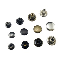 Boutons-pression en métal durables sans nickel, à double capuchon, pour vêtements et jeans, avec rivets à extrémité fermée