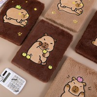 Diario de Peluche de Capibara A5, Cuaderno de Peluche de Dibujos Animados, Bloc de Notas de Oficina, Libreta Hecha a Mano, Regalo de Recompensa para Estudiantes