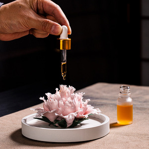 Juego de difusor de caña de cerámica del patrimonio cultural inmaterial, aromaterapia de flores de peonía pura para sala de estar, oficina, cera de soja - Product Image 2