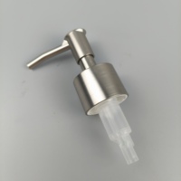 Pompe à lotion 28/410 argentée, or et or brossé, avec ressort de sortie argenté, en plastique, pour flacons de soins et cosmétiques