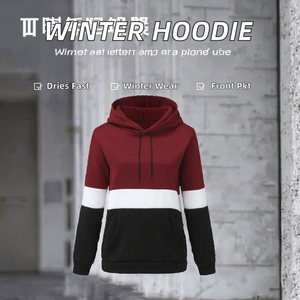 Sudaderas con Capucha de Color Sólido para Mujer, Manga Larga, Algodón, Secado Rápido, Transpirables, Estilo Casual, Bolsillo Delantero, Otoño/Invierno - Product Image 2